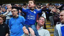 Leicester City fans celebrate victory against Southampton