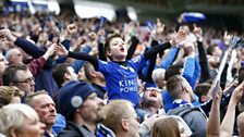 Fans celebrating at full-time