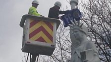 Liberty Statue on Upperton Road turns blue