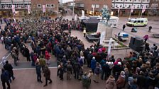 The crowds gathered for the final scene