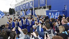 Celebrations outside the stadium