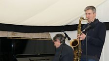 Darius Brubeck and Dave O'Higgins perform at Cheltenham 2016.