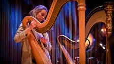 Harpist performs at Barbican Centre in London