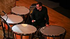 Percussionist performing at Symphony Hall in Birmingham