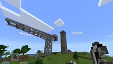 Finnieston Crane, Glasgow produced in Minecraft