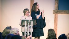 Sheila Dillon and Angela Hartnett on stage