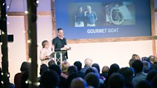 Sheila Dillon and Yotam Ottolenghi revealing the Best Streetfood & Takeway winner