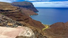 View of the brand new airport on cliff edge on St Helena