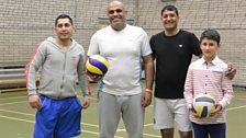 Volleyball champion Habib and members of his team