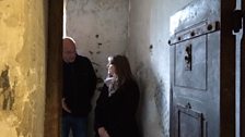 Rev Andrew Martlew & Megan Leyland in one of the Richmond Castle cells.