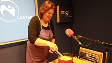 Paula making chowder