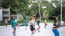 Moss Side Gym ladies aerobics class, Jamican style