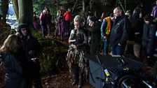 Director, David Kerr with Maxine Peake (Titania) on set.