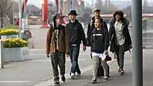 The Hip Hop Category Finalists arrive at the Riverfront Centre in Newport ready to perform at the Hip Hop Final