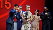 tv Young Dancer Ambassador Carlos Acosta announces the winner and hands Connor Scott the trophy