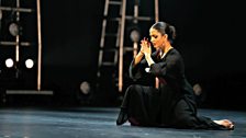 Vidya Patel, winner of the South Asian Category, performs on stage at Sadler's Wells during the Grand Final of tv Young Dancer