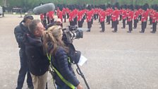 The  team filming with The Coldstream Guards