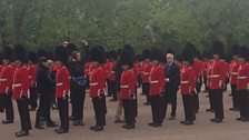 Huw Edwards films with the Coldstream Guards