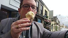 John enjoying icecream