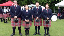 Gary Nimmo, Gemma Redmond, Pipe Major David Hilder and Pipe Sergeant Shaunna Hilder