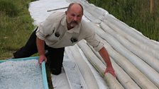 Steve Skill examining the algae