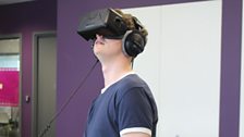 Thomas Pickles with the VR headset