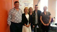 Jon Gower, Mariella Frostrup, Lleucu Siencyn, Tom Bullough and Gwen Davies