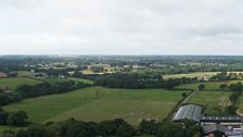 A panoramic shot with views out toward Bournemouth