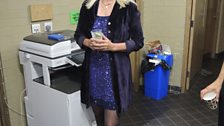 Presenter Anneka Rice back stage before the show