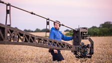 Filming in the cornfields