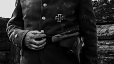 Close-up of Iron Cross on a German soldier's uniform