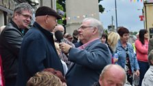 Hugo chats to the crowd in Irvinestown