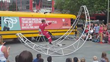 Tramlines: Street performers in Barker's Pool