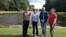 L-R: Andrew Turvey, Head Gardener at Wrest Park; Helen Mark; Dr Oliver Cox; Ceryl Evans, Director of Capability Brown Festival