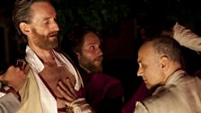 Stefano Scherini as Antonio, Michele Athos Guidi as Bassanio and Ned Eisenberg as Shylock #5