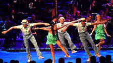 Giovanni Pernice, Janette Manrara, Kevin Clifton, Aljaz Skorjanec and Joanne Clifton dance at the Strictly Prom