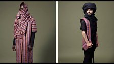 Nawed Elias' contemporary designs using traditional Pashtun fabric