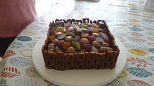 Colin sent in this image of a sweetie covered chocolate cake - yum!