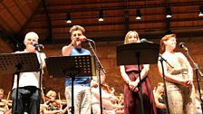 Scott Davies, Graham Bickley, Abbie Osmon & Sophie-Louise Dann rehearse at Snape Maltings