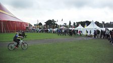 Shrewsbury Folk Festival: Saturday evening queue.