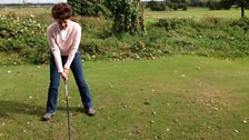 Helen tees off at Hoylake Municipal Golf Course