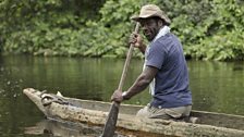 Paddling in a pirogue