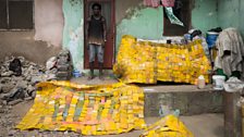 Serge Attukwei's Clottey's tapestries made from plastic gallon jugs