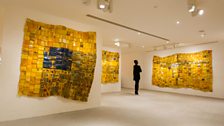 Serge Attukwei Clottey My Mother's Wardrobe installation view at Gallery 1957 Accra