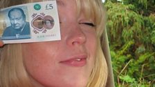 Is that a new pay rise for you, Sophie? Showing off one of the new £5 notes released this week