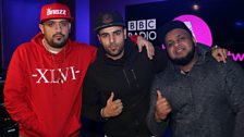 H Dhami in the studio with Kan D Man & DJ Limelight