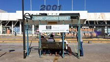 Refugees at the former Ellinikon Airport, now a refugee camp