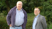 David Hume with local historian Maynard Hanna talking about the possible burial place of infamous murderer William Hare