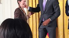 Meredith Monk with President Barack Obama