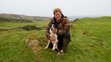 Joyce and Sky the sheepdog take a quick break to have their photo taken